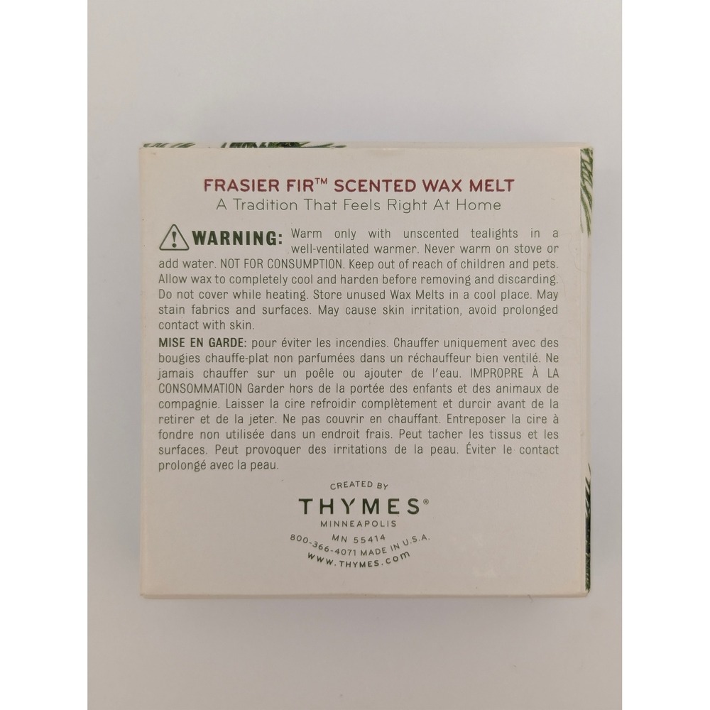 Thymes Frasier Fir Scented Wax Melt 1 oz 30g Christmas Pine Evergreen 12369-01 - Picture 3 of 5